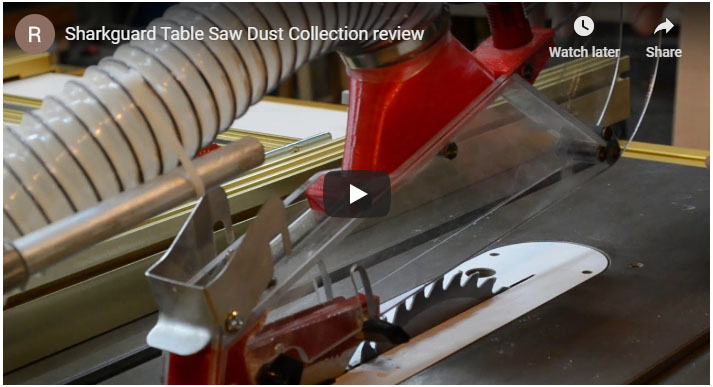 SharkGuard Review For Table Saw Dust Collection with thoughts about the unit and real time plywood cutting to show it in action.
